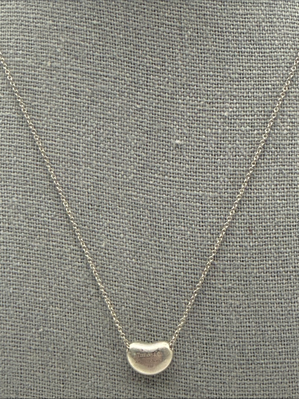 Tiffany & Co. Elsa Peretti Bean Necklace Sterling Silver 925 16" 9mm - Picture 2 of 5